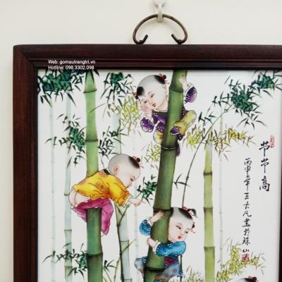 TRANH SỨ KHUNG GỖ HỌA TIẾT - TIẾT TIẾT CAO